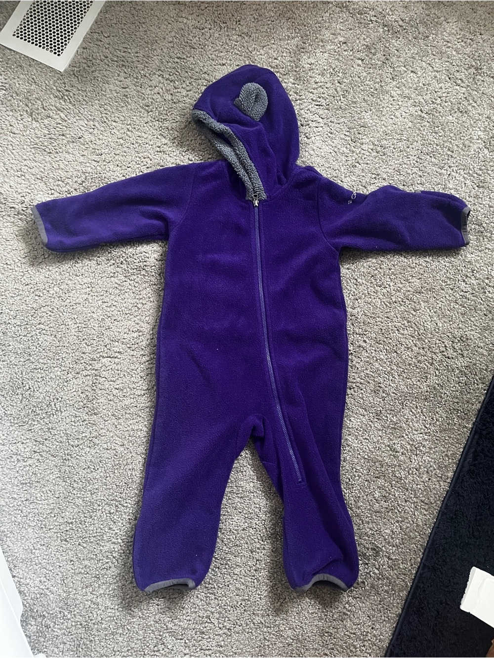 Columbia Purple Hooded Fleece One-Piece Footie